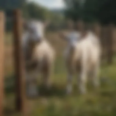 Goat owners installing a portable fence with ease
