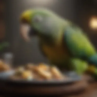 Amazon Parrot Enjoying a Nutritious Meal An Amazon parrot enjoying a nutritious meal