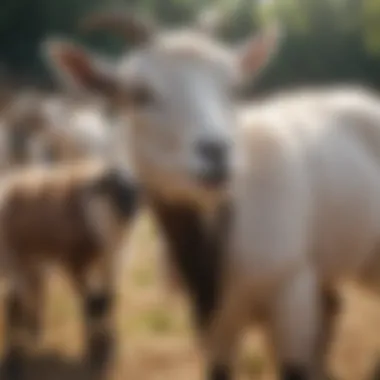 Goat Vaccination in a Farm Setting Vaccination of goats in a serene farm environment