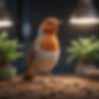 Happy Bird in Clean Space Bird enjoying a clean environment aided by a seed catcher