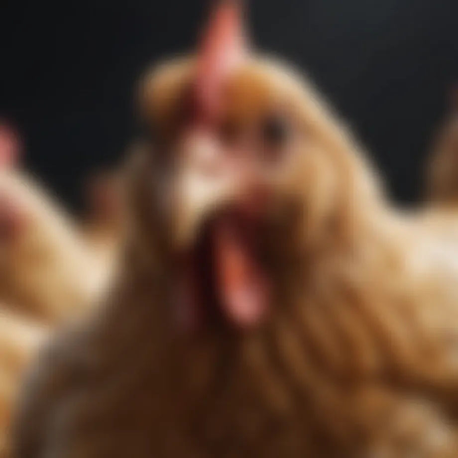 Close-up of a chicken with visible ticks