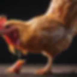 Close-up of a chicken's foot showing signs of bumblefoot