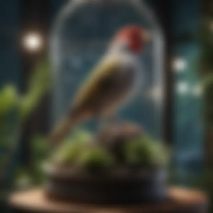 Elegant finch aviary design showcasing natural elements