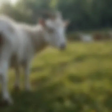 Goats grazing on lush pastureland