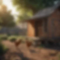 A detailed blueprint of a chicken coop showcasing design aspects