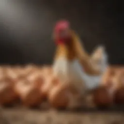 Different breeds of egg-laying chickens