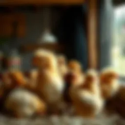 Nurturing chicken chicks in a cozy brooder