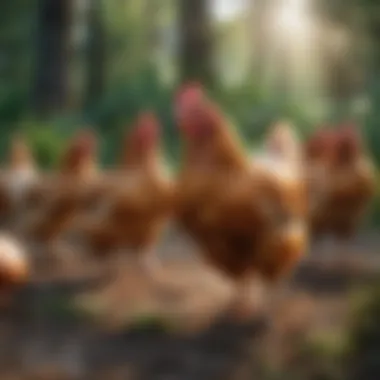 Happy, healthy chickens in a lush environment