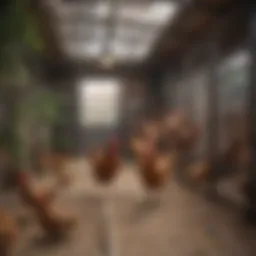 Spacious walk-in chicken run showcasing a secure environment