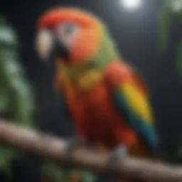 Colorful parrot perched on a branch
