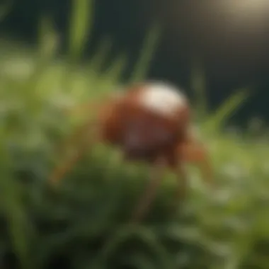 Understanding Ticks: Close-up on Their Natural Habitat Close-up of a tick on grass