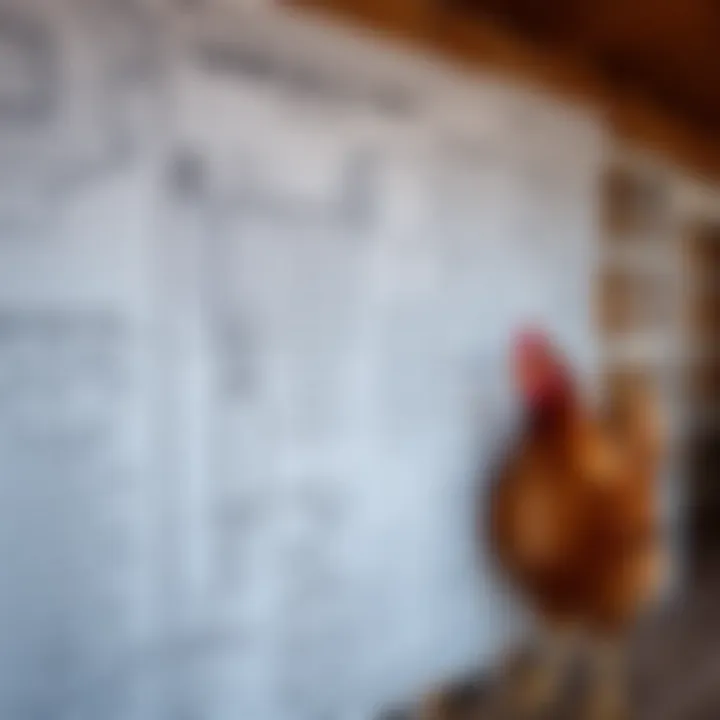 Blueprint of a chicken coop with design specifications