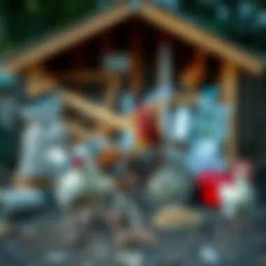 Quality materials for chicken coop construction arranged