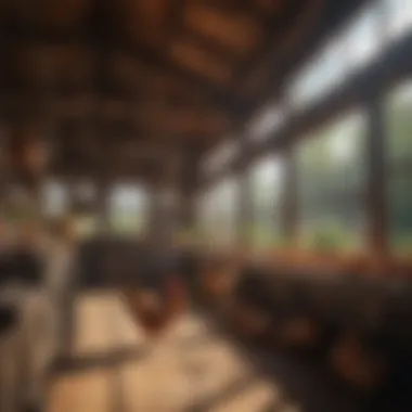 Interior view of a chicken house demonstrating optimal space and layout for chickens.