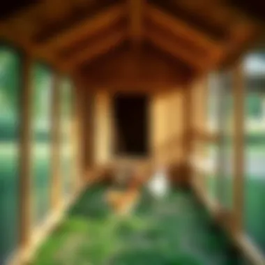 Interior view of a finished chicken coop