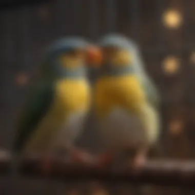 Healthy and vibrant birds enjoying their spacious cage