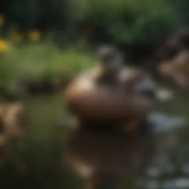 Well-maintained duck enclosure with healthy ducks.