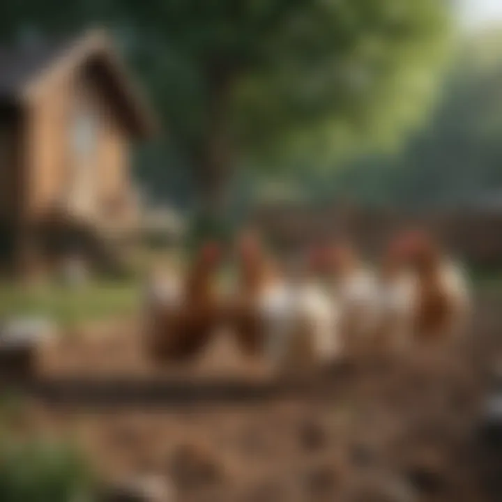 A healthy flock of hens enjoying their outdoor space