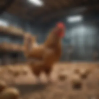 A diagram illustrating the importance of space for chicken mobility and health