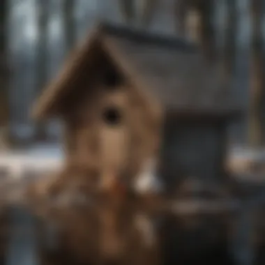 Duck owners performing maintenance on a winter duck house.