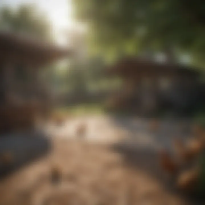 Outdoor space for chickens and ducks to roam freely