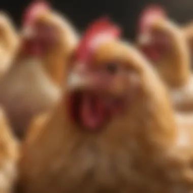Genetic Principles in Chicken Crossbreeding A detailed diagram illustrating genetic principles involved in chicken crossbreeding.