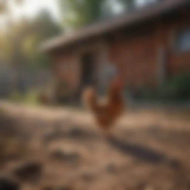 Chicken run attached to a coop for outdoor access