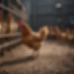 A spacious chicken run designed for optimal movement and interaction among chickens.