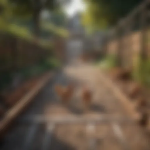 A well-designed compact chicken run showcasing optimal space utilization