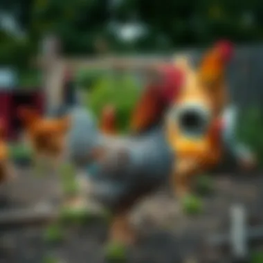 A sustainable chicken farming setup in a backyard