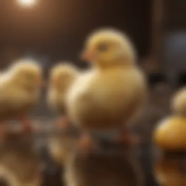 Chicks in a warm environment