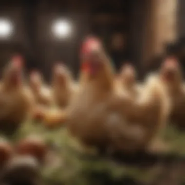 Exploring the Diversity of Polish Chicken Breeds Diverse Polish chicken breeds in a farm setting