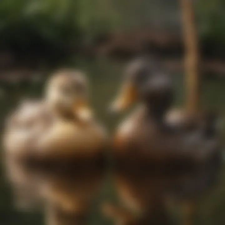 Ducks interacting in a nurturing setting
