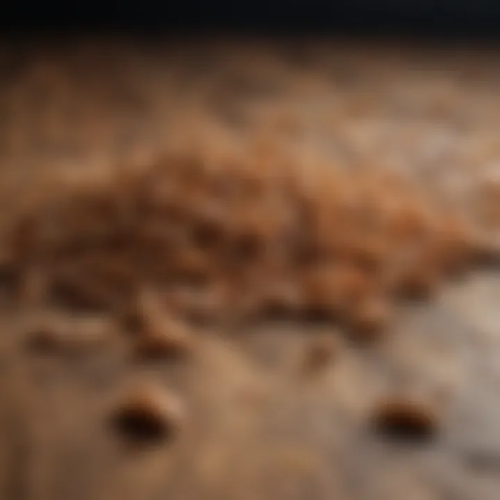 Dried mealworms scattered on a wooden surface, highlighting their natural form