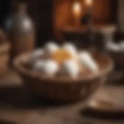 Freshly laid duck eggs in a rustic basket