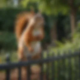 A well-maintained garden with protective fencing against squirrels