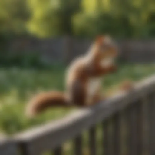 A well-fenced garden with physical barriers against squirrels