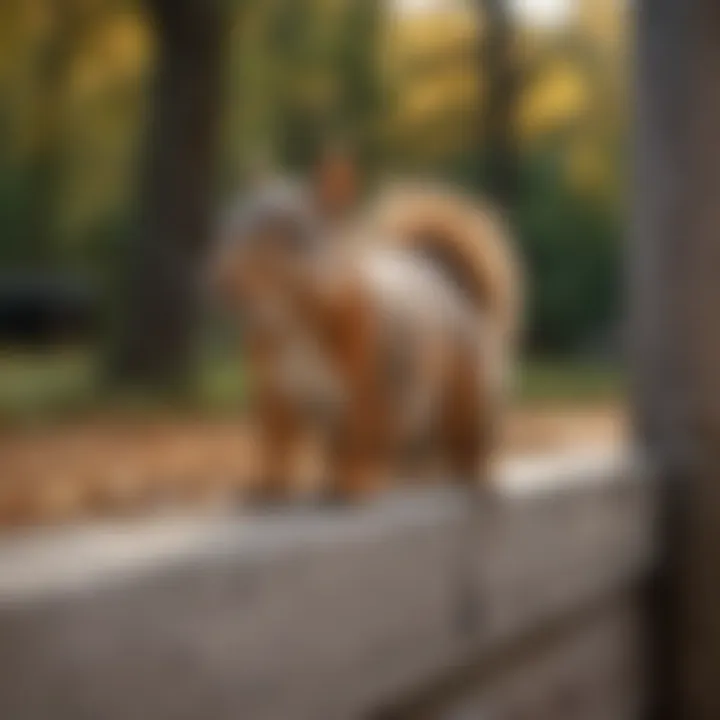 Homeowner installing physical barriers to prevent squirrel access