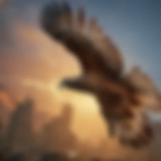 A hawk soaring in the sky, symbolizing the threat to free-range chickens.
