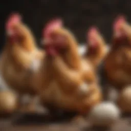 Diverse chicken breeds showcasing their unique feather patterns and colors