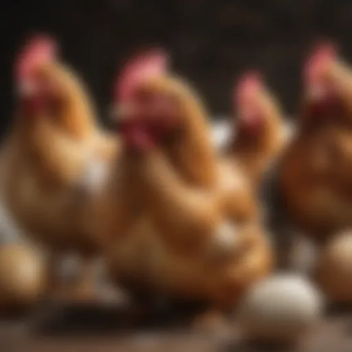 Diverse chicken breeds showcasing their unique feather patterns and colors