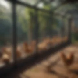 Stylish enclosed chicken run design showcasing natural surroundings