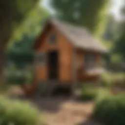 A spacious and well-structured chicken coop in a garden