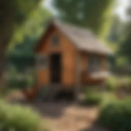 A spacious and well-structured chicken coop in a garden