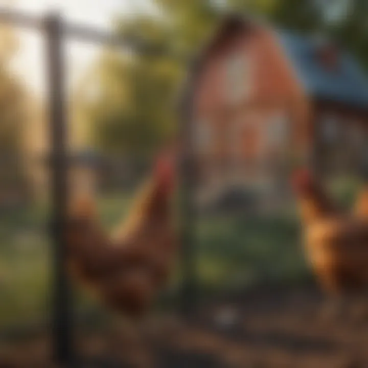 Secure chicken coop with robust locks and fencing