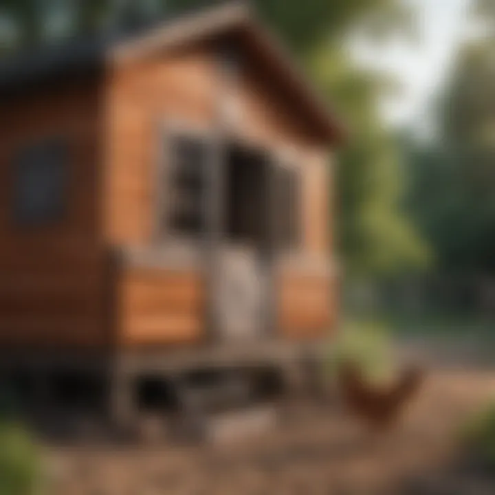 A well-structured chicken coop showcasing solid materials and design