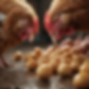 Close-up of nutritious feed for laying hens