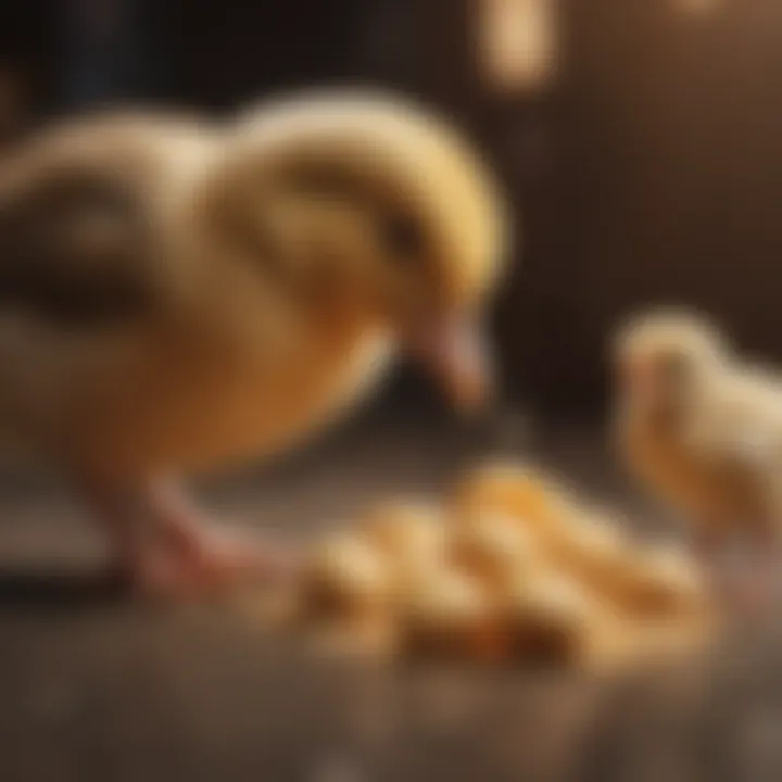 Chick feeding with nutritious grains