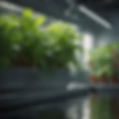 Vibrant Indoor Hydroponic Garden A flourishing indoor hydroponic garden bathed in natural light.
