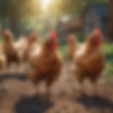 Chickens thriving in a spacious run